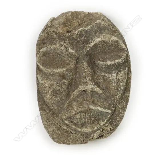 Vanuatu carved sandstone head,